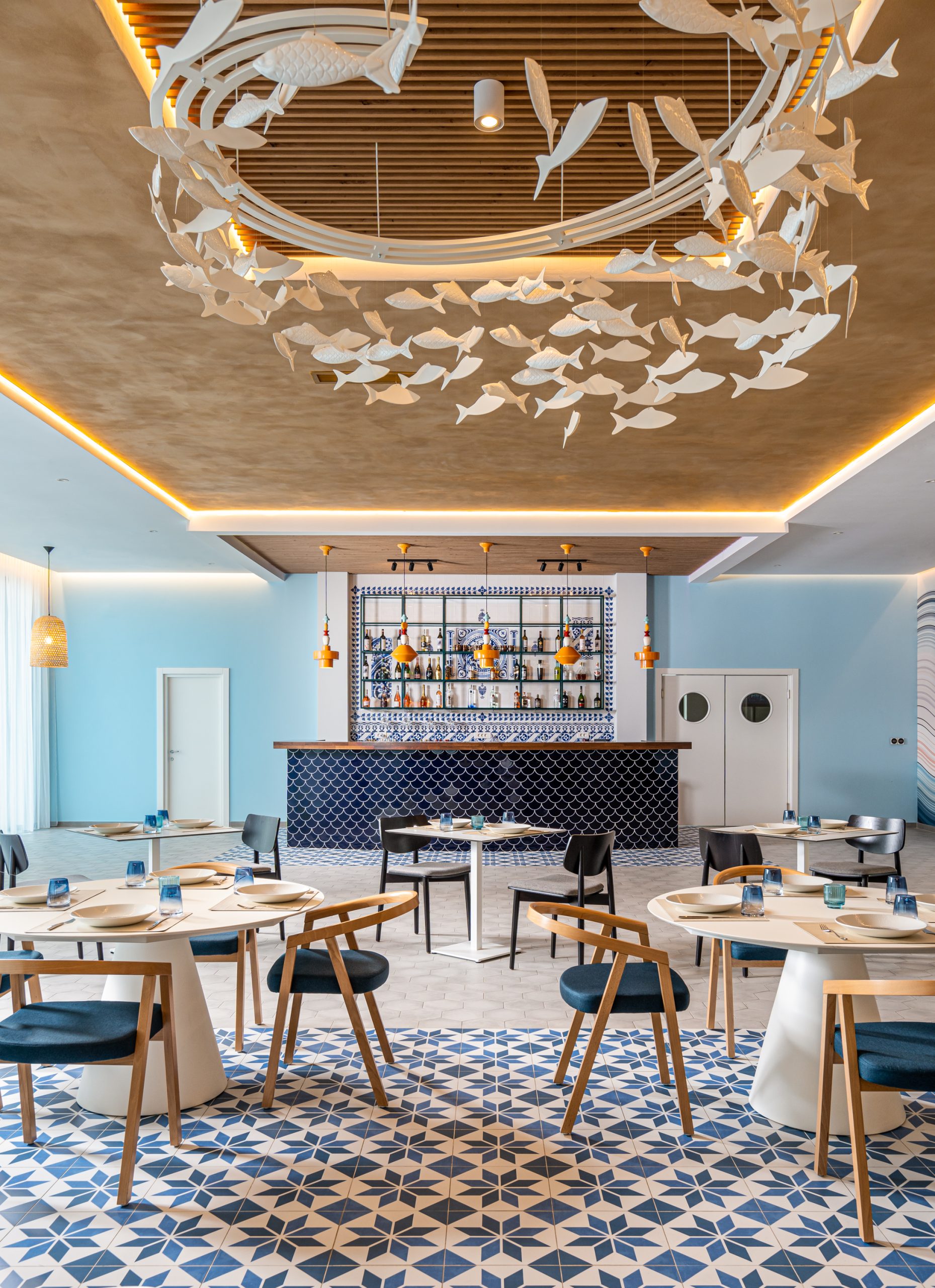 Design interior Restaurant Ostia Hotel Alma Health Spa Retreat - Noblesse Group