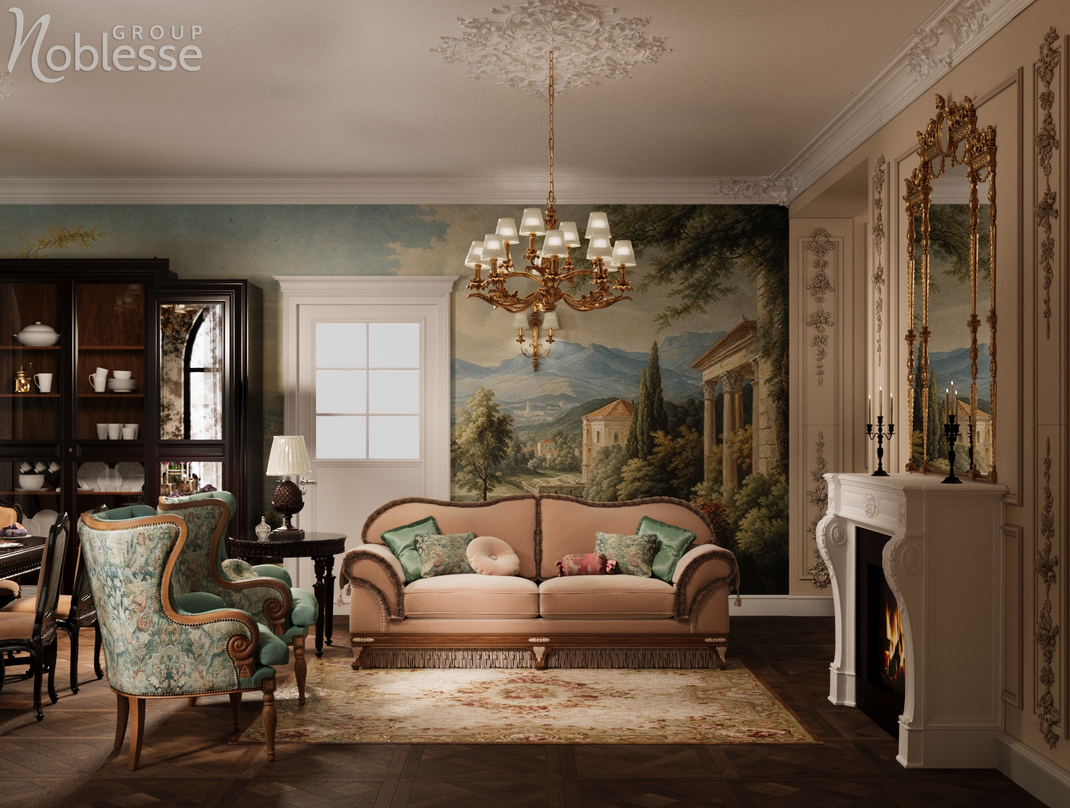Design interior casă în stil neoromânesc cu influențe toscane