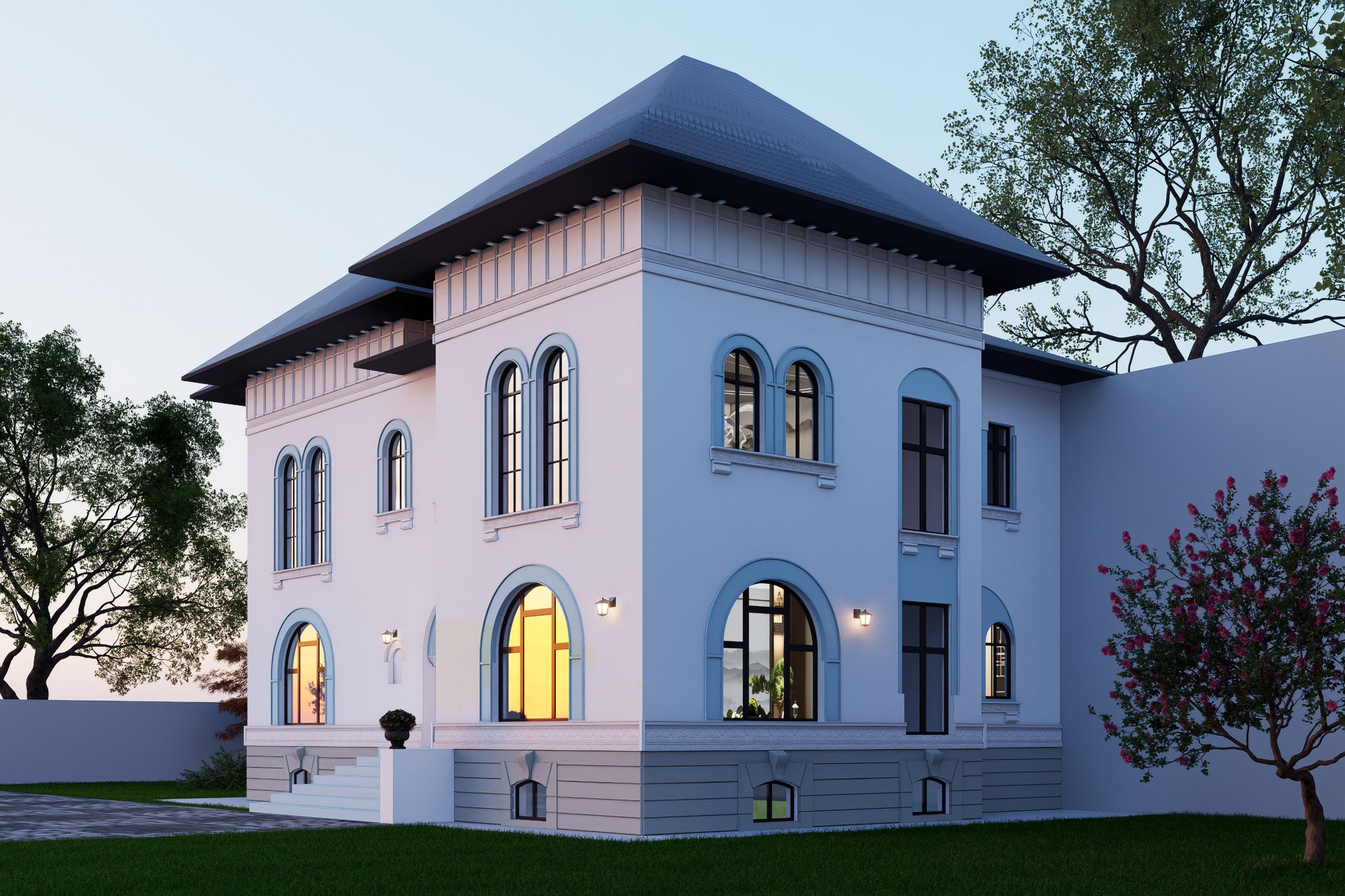 Design exterior arhitectura neoromaneasca by Noblesse Group
