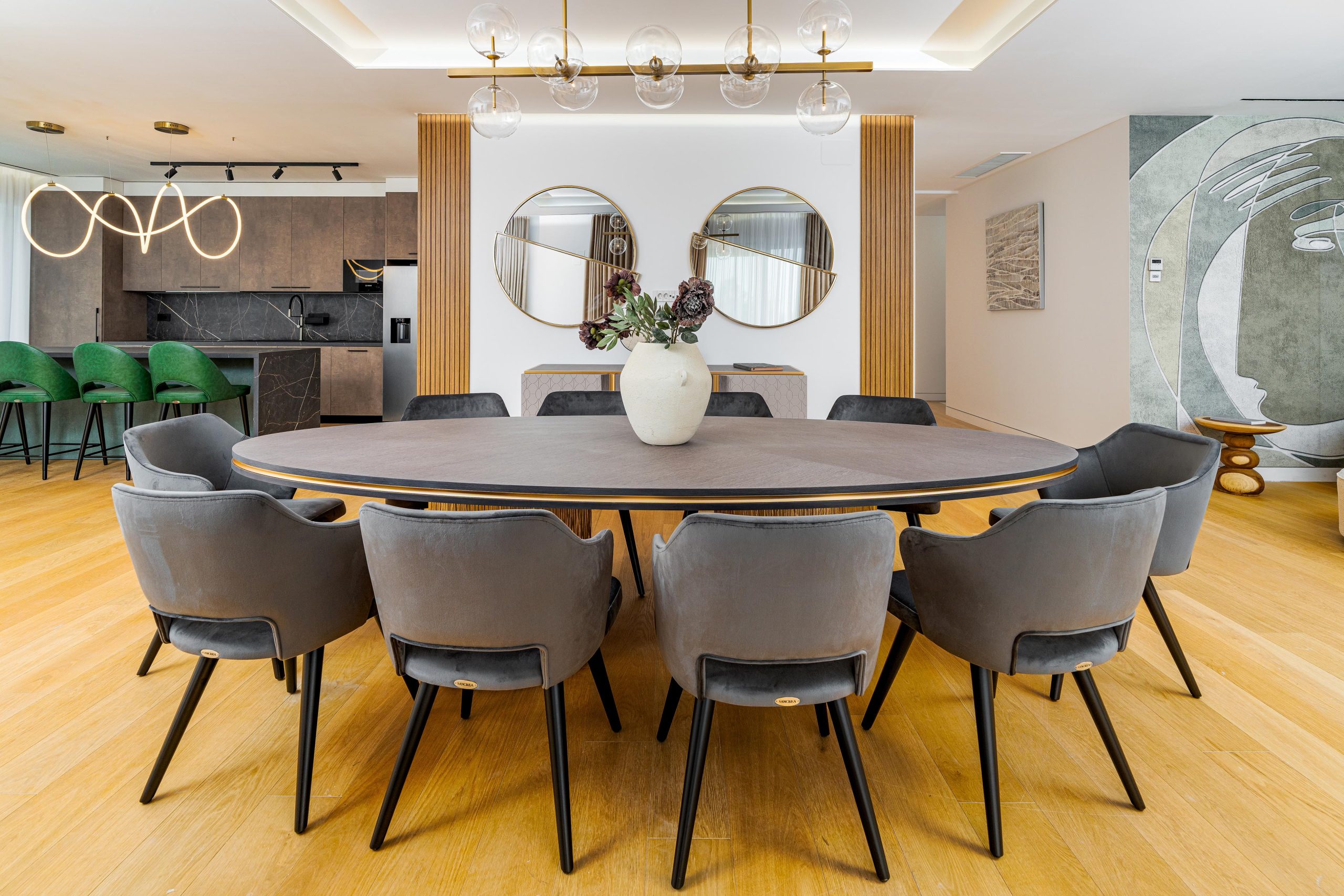 Design interior zona dining penthouse București