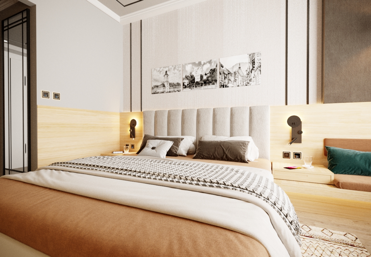 Proiect design interior camera standard hotel Mercure Brașov by Noblesse Group