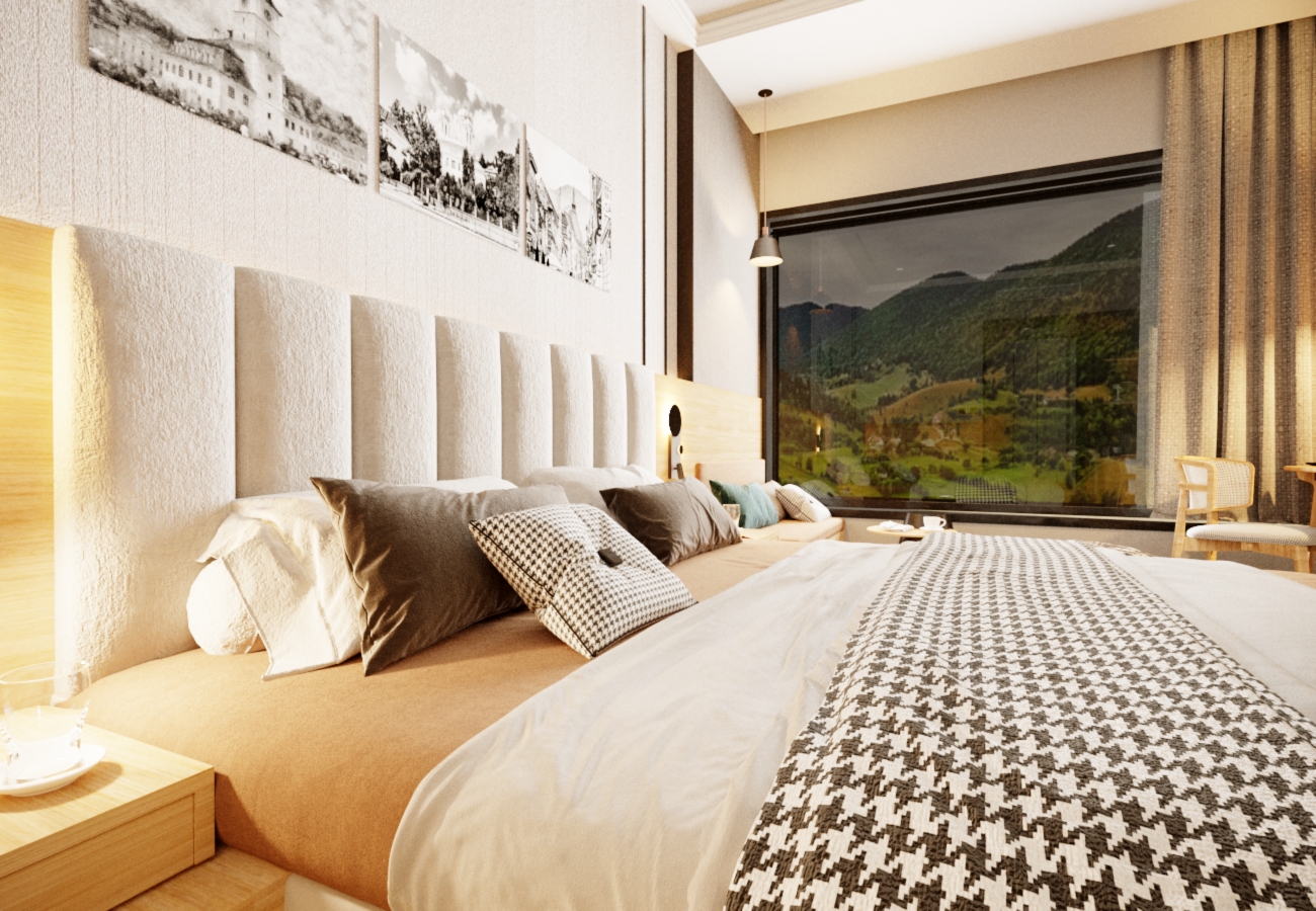 Proiect design interior camera standard hotel Mercure Brașov by Noblesse Group