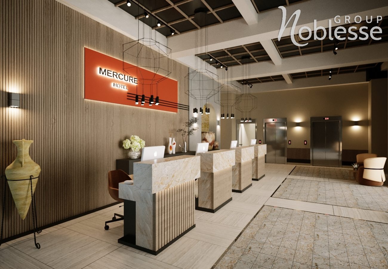 Proiect design interior lobby hotel Mercure Brașov by Noblesse Group