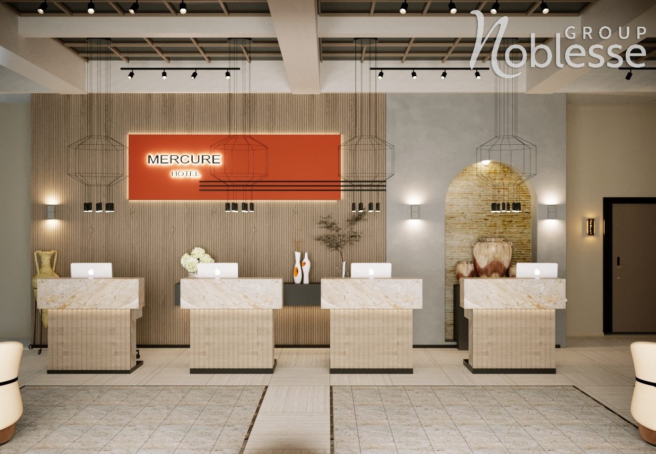 Proiect design interior lobby hotel Mercure Brașov by Noblesse Group