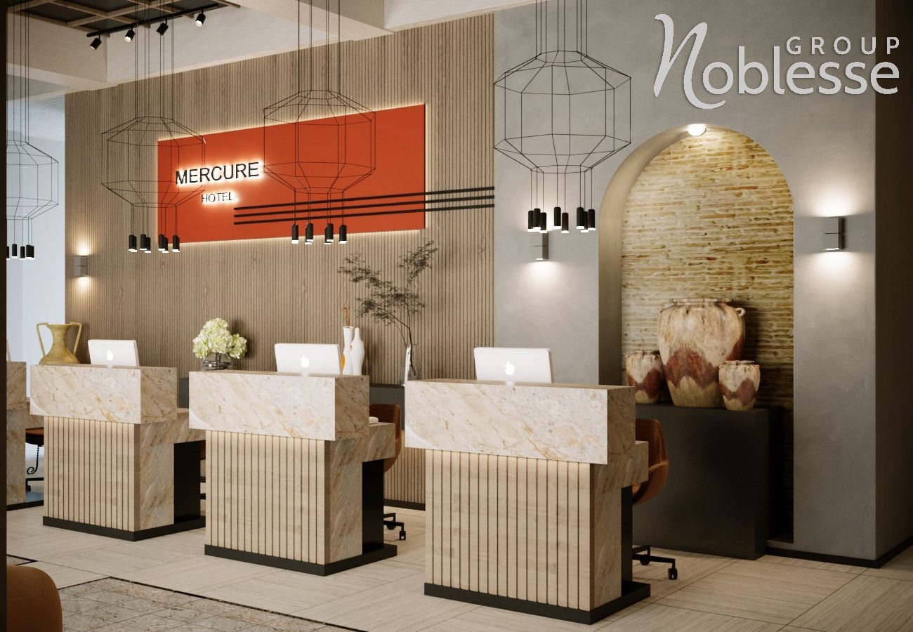 Proiect design interior lobby hotel Mercure Brașov by Noblesse Group