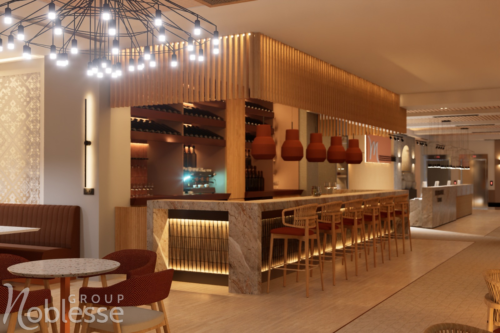 Proiect design interior bar hotel Mercure Brașov by Noblesse Group